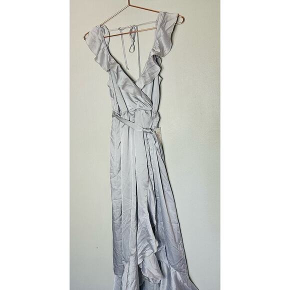 Show Me Your Mumu Samantha Silver Ruffle Layer Wrap Dress Size Extra Small NWT - Picture 15 of 16